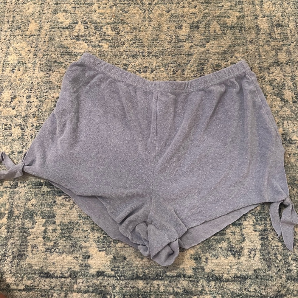 Terry cloth shorts with key hole side detail with knot